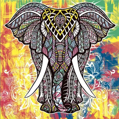 elephant 02 Гобелен в стиле бохо с мандалой, настенный гобелен из ткани с изображением слона, психоделического хиппи, гобелен с изображением макраме, Настенный Ковер - Цвет: elephant 02