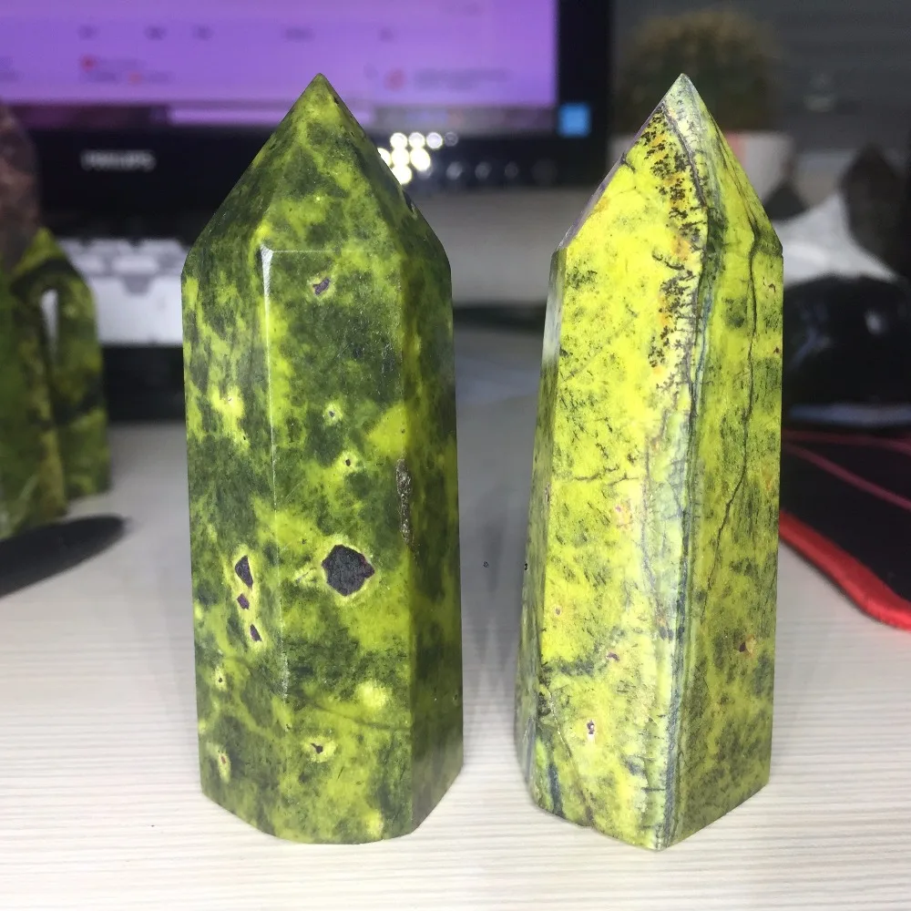 2 шт много натуральный Тасмания Нефритовый камень резная палочка целебные