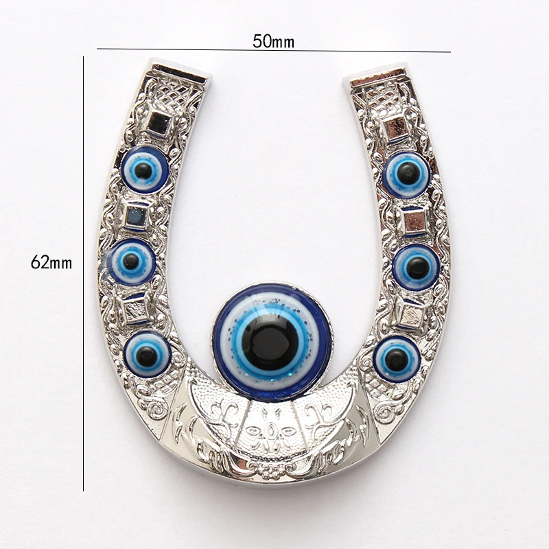 1 шт. 50*62 мм EVIL EYE Fashion Blue Eye сплав подковообразный магнит подвески подвесной