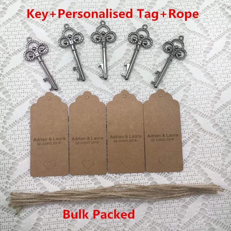 50 шт. Свадебные сувениры на заказ винтажный ключ открывалка для бутылок с