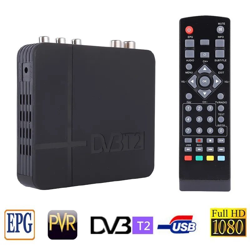 DVB T2 тюнер MPEG4 DVB-T2 HD телеприставка ТВ-приемник W/RCA/HDMI PAL/NTSC совместимая коробка преобразования Россия/Европа/THD