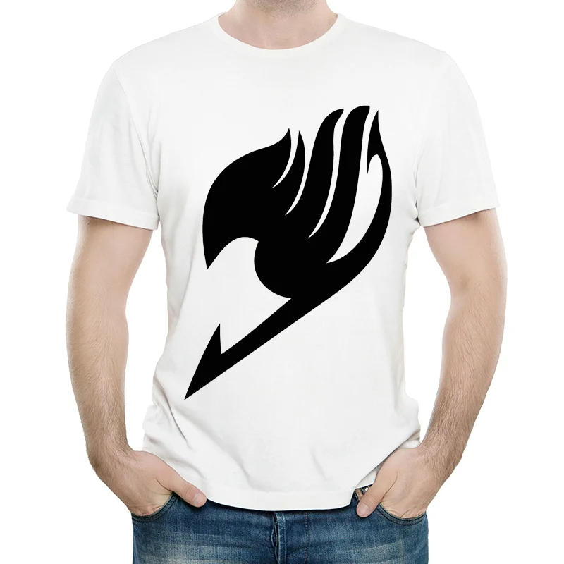 Мультфильм Fairy Tail Футболка белая Цвет Мужская мода Знак логотипа футболки майки