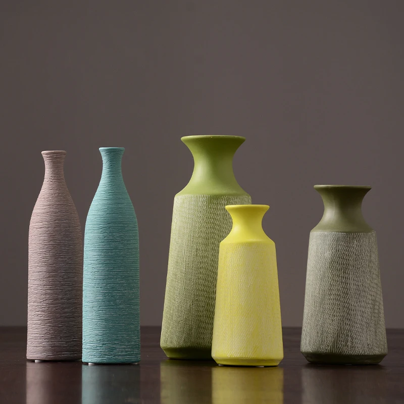 

Керамическая сухая искусственная фарфоровая настольная ваза для цветов, декоративные заготовки, современные аксессуары для украшения дом...