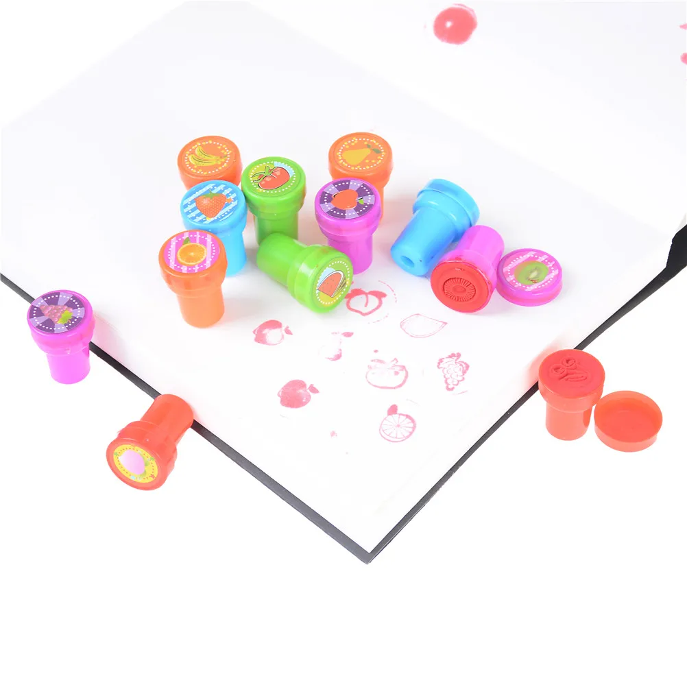 Stamper игрушка детский подарок дети пластик 0 9 цифры и Фрукты Резина само