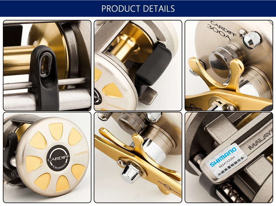 Катушки Shimano Кардифф 200A 201A 300A 301A 400A 401A для Пресноводной рыбной ловли катушка 4+ 1BB Шестерни Ratio5.8: 1 Макс Перетащите 5 кг морской рыбалки