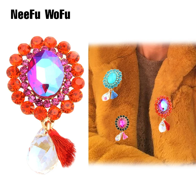 NeeFu WoFu броши булавка воротник брошь кисточка стразы украшение Пряжка булавка ювелирные изделия Броши для мужчин и женщин 2018