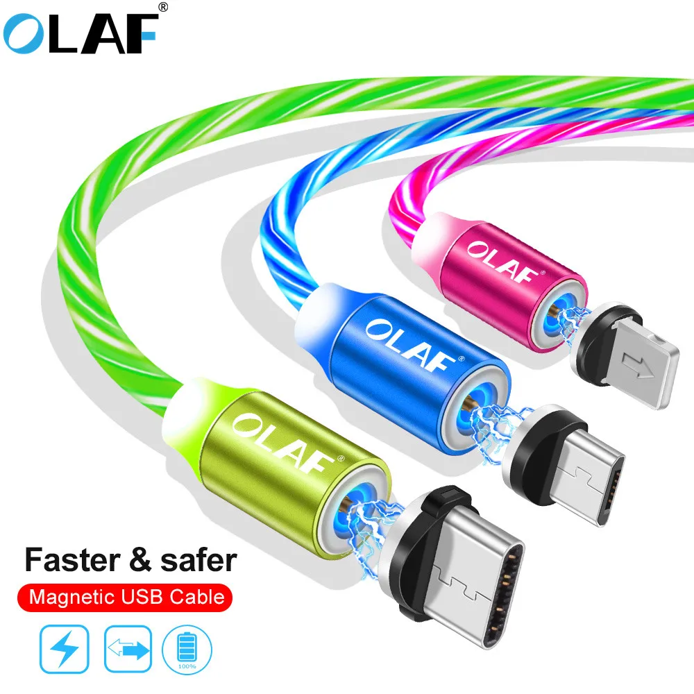 Магнитный поворотный кабель OLAF Dazzle Lighting для быстрой зарядки Micro USB Type-C зарядное