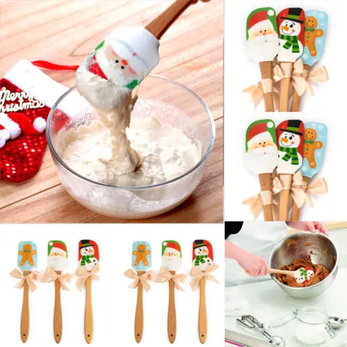 Christmas Cake Knife Cream Butter Spatula Mixer Kitchen Batter Scraper Bakeware Tool new | Дом и сад