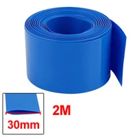 uxcell 30mm flat width 2m length pvc heat shrink tube blue for 18650 batteries insulation casing heat shrink hot sale1pcs