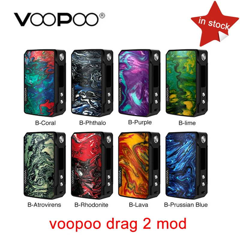 В наличии оригинальный Voopoo Drag 2 177 Вт TC коробка мод GENE FIT чип Питание от двойной