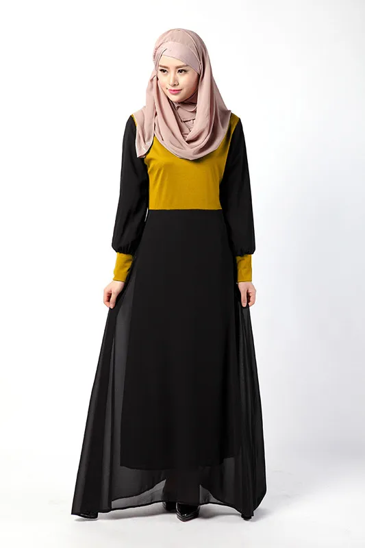 Новое модное мусульманское женское платье abaya Дубай jibabs кафтан с длинным рукавом