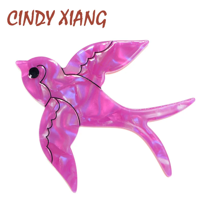 CINDY XIANG ацетатное волокно Ласточки Броши для женщин модная брошь-животное булавка Акриловые броши дизайн модные ювелирные изделия подарок