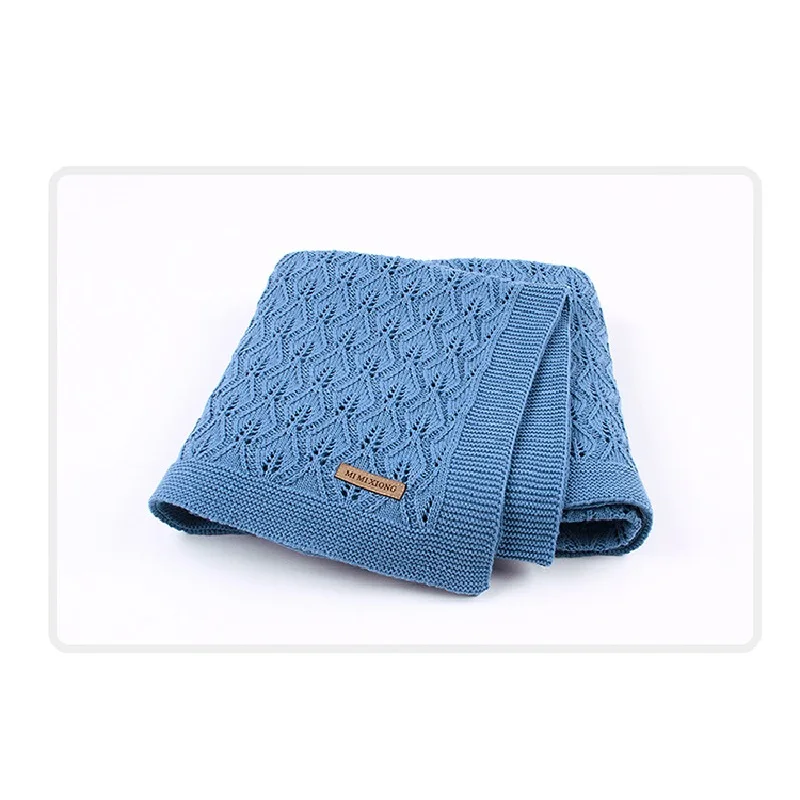 82W513 Denim Blue Детское одеяло из трикотажного хлопка; летние вещи для пеленки для новорожденных; одеяло для коляски; одежда; Cobertor Infantil; ежемесячное детское одеяло - Цвет: 82W513 Denim Blue