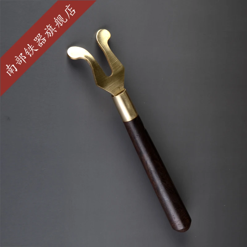 Медная вилка с деревянной ручкой для чугунного чайника кунг фу набор чайников