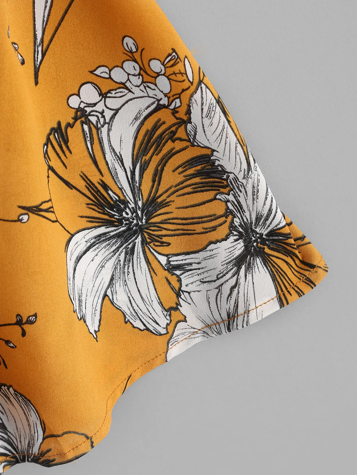 Женский комбинезон на бретельках ZAFUL с узлом спине и цветочным принтом без