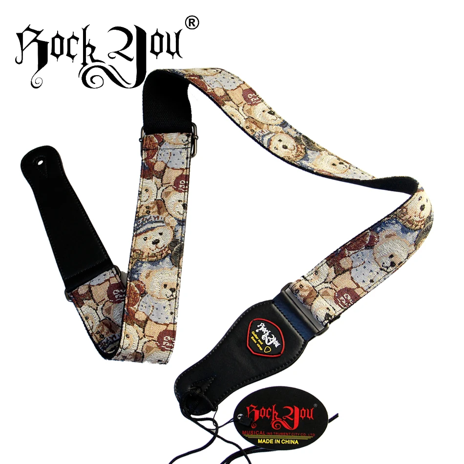 Ремни для электрогитары Rock you с милым маленьким медведем дизайнерские