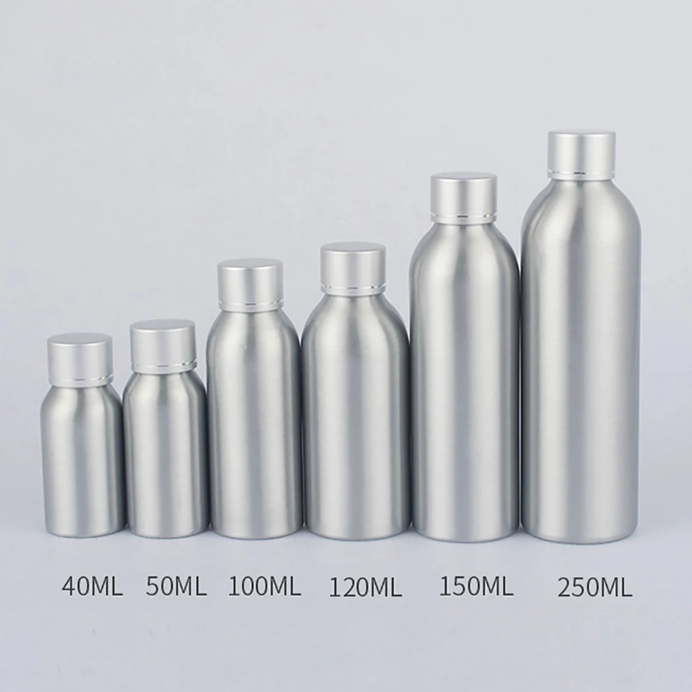Новинка 100 мл Алюминиевая косметическая бутылка для воды и тонера с алюминиевой
