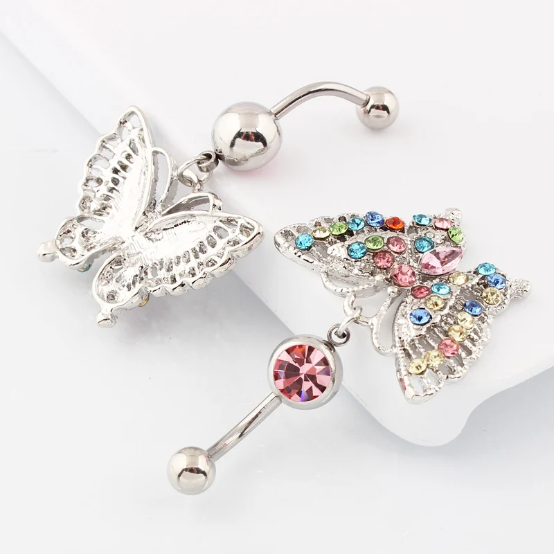 Кольца для пупка с бабочкой кольца модные ювелирные изделия пирсинга тела