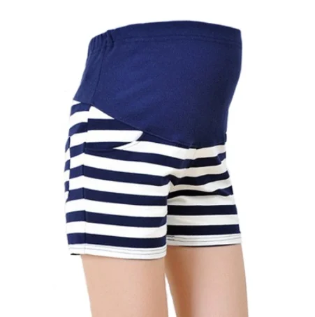 Новые шорты для беременных с высокой талией весны и лета полосатые короткие