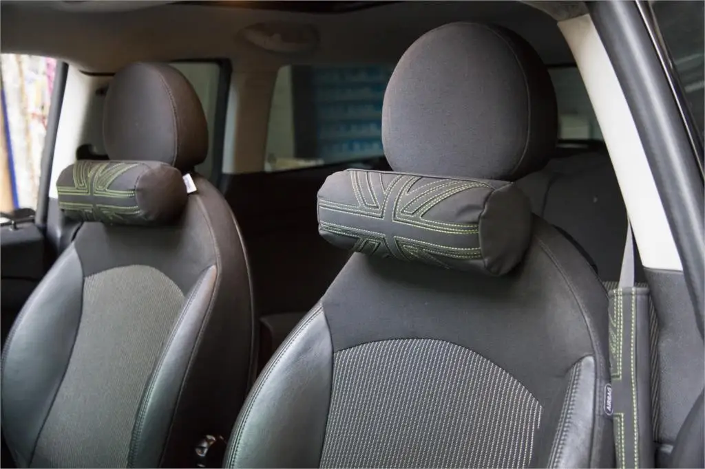 Подушка под шею автомобильного сиденья 2 шт. нубук кожа молния для любой погоды