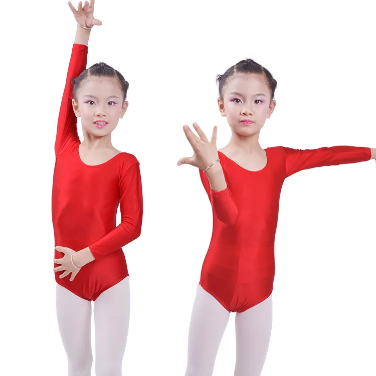 

Long Sleeve Girl Leotard Ballet Bodywear Stretch Spandex Child Dance Leotards justaucorps gymnastique fille