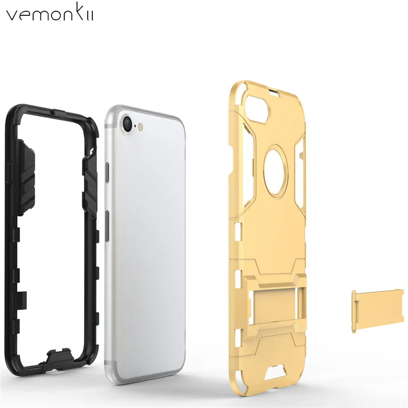 Для Apple iPhone X 5 5S SE 6 6s 7 Plus двухслойный прочный защитный чехол для телефона 2 в 1