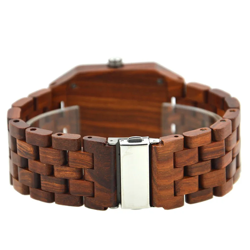 BEWELL Роскошные брендовая с деревянной часы Мужские квадратные подарок для папы