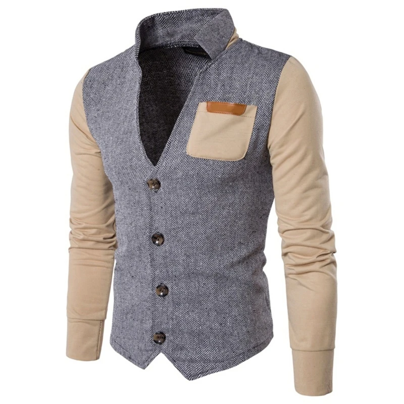 Мужская кожаная Толстовка с длинным рукавом и V образным вырезом|Мужские