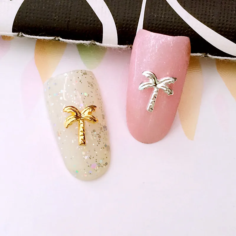 10 шт./лот 7*8 мм золото и серебро кокосовое дерево 3D DIY металлический сплав