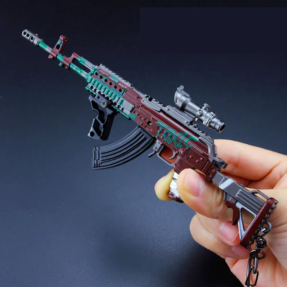 Playerunknown's боя PUBG P1911 M16A4 98k M762 G36C MP5K Косплэй реквизит серый цвет с красноватым отливом брелок игрушка 6 шт./компл