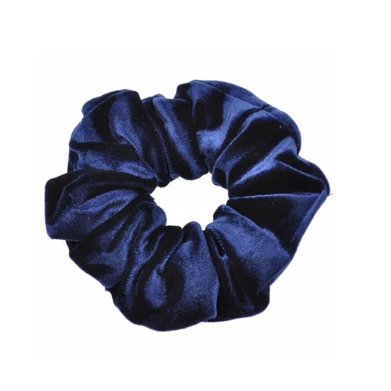 navy blue 10 шт. гладкие бархатные резинки для волос для девочек женские эластичные шарфы для волос резиновые ленты аксессуары резинки для волос - Цвет: navy blue