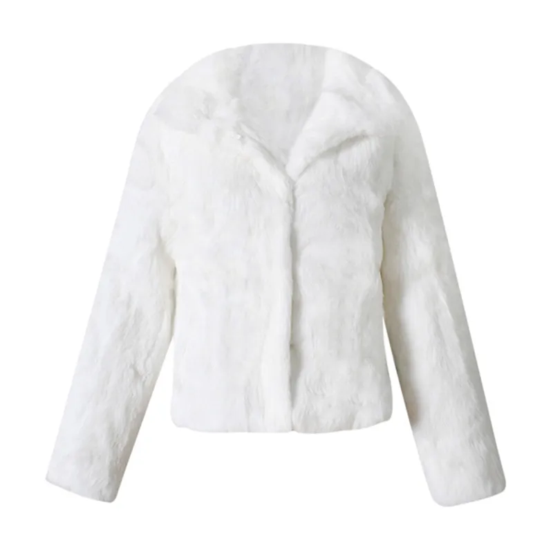 2018 зимнее роскошное пальто из кроличьего меха с длинным рукавом женские и куртки