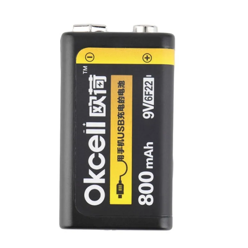 аккумуляторная батарея okcell 9v 800mah usb