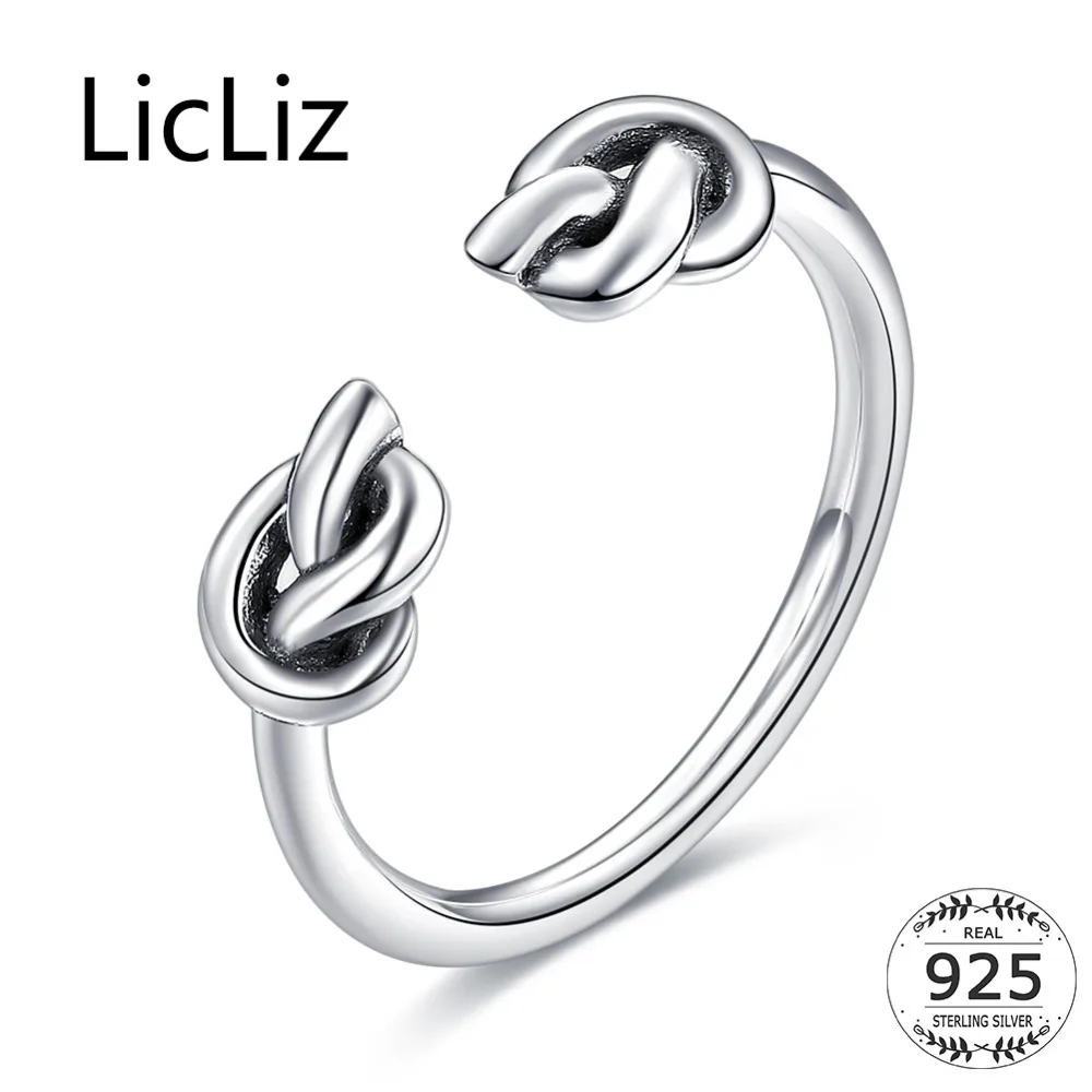 Женское регулируемое кольцо из серебра 925 пробы с симметричным узлом|jewelry rings|jewelry