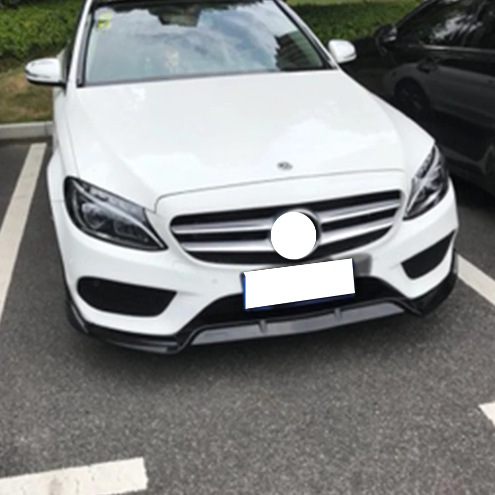 ABS черный передний бампер подбородок губы протектор для Benz W205 C205 S205 C180 C200 C300 C43 с Amg посылка седан и купе