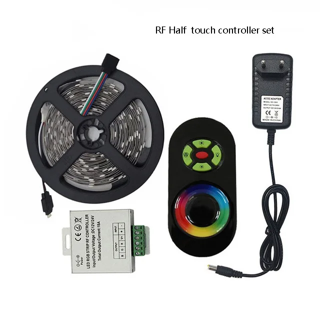 half touch control 15 м 10 м 5 м 5050 RGB светодиодный светильник водонепроницаемый гибкий барный светильник беспроводной сенсорный пульт дистанционного управления DC 12 В AC110/220 В адаптер питания - Испускаемый цвет: half touch control