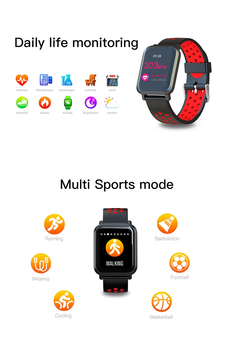 FROMPRO Smartwatch S9 2.5D экран Gorilla glass кровяное Кислородное давление полями IP68 Водонепроницаемый трекер физической активности Смарт часы