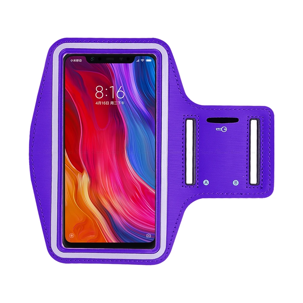 Purple Спортивный чехол для телефона для Xiaomi mi 9T 9 8 SE A3 A2 Lite 10 Max mi x 3 2 Red mi 6A Note 7 6 5 Pro AI чехол на руку - Color: Purple