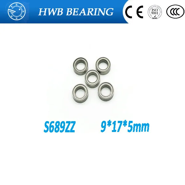 

Free Shipping 4PCS S689ZZ S689 ZZ 9x17x5mm Metal Shields Bearings 440C Stainless Steel S689 ZZ S618/9Z