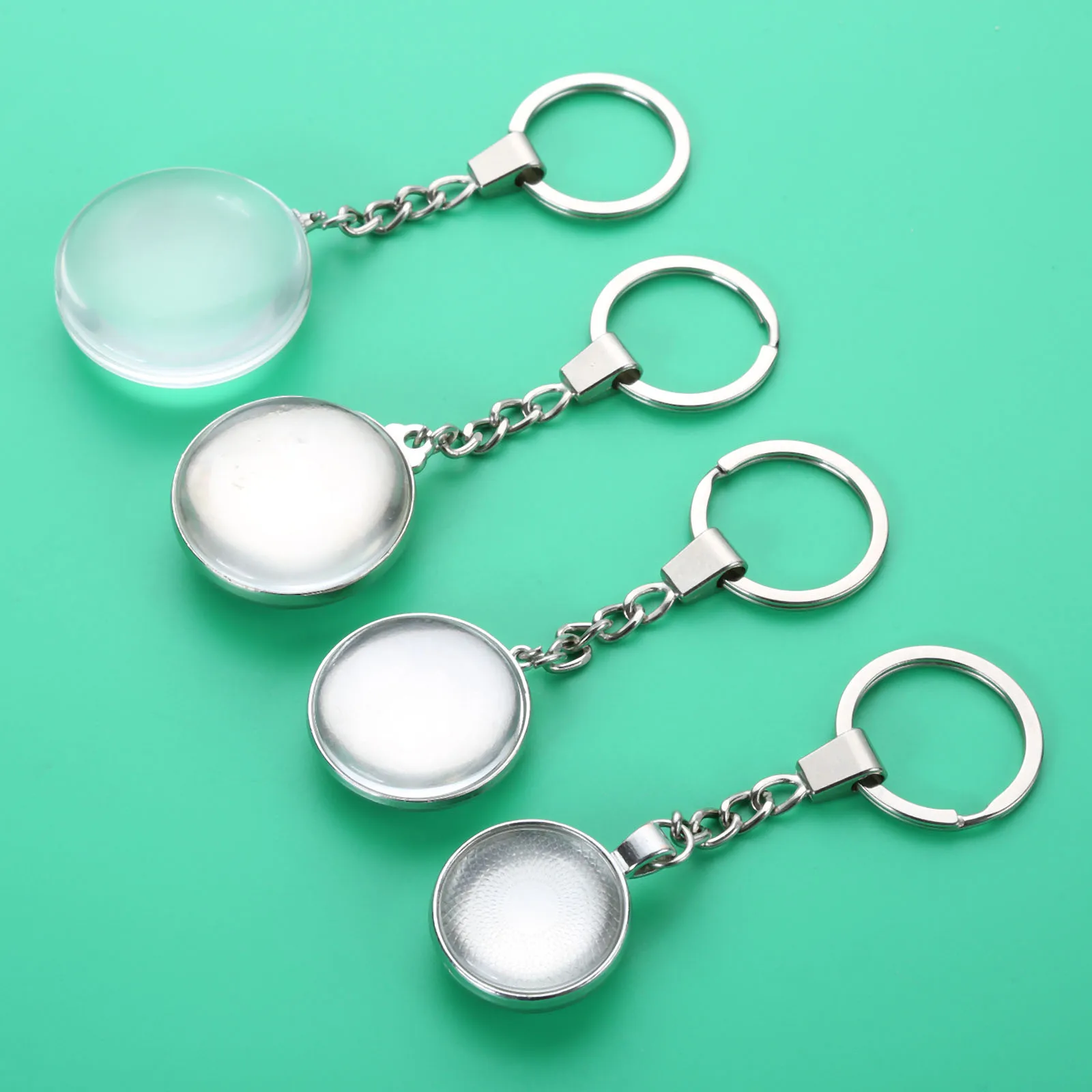 1 комплект прозрачный стеклянный кабошон брелки с кольцом набор страз плоской