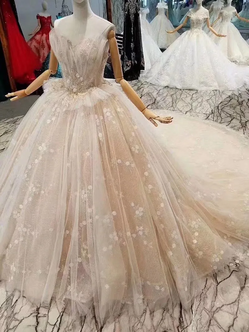 H&S BRIDAL Ball Gown Wedding dresses lace puffy strapless wedding dress robe de marriage vestidos de novia