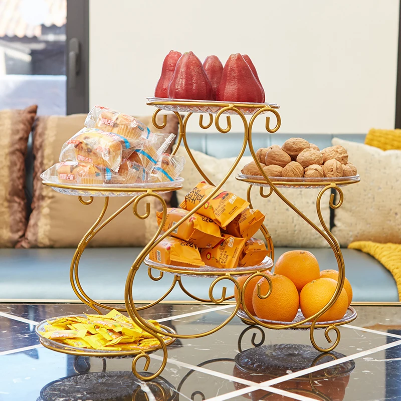 Креативная многослойная тарелка для фруктов кованая железная подставка