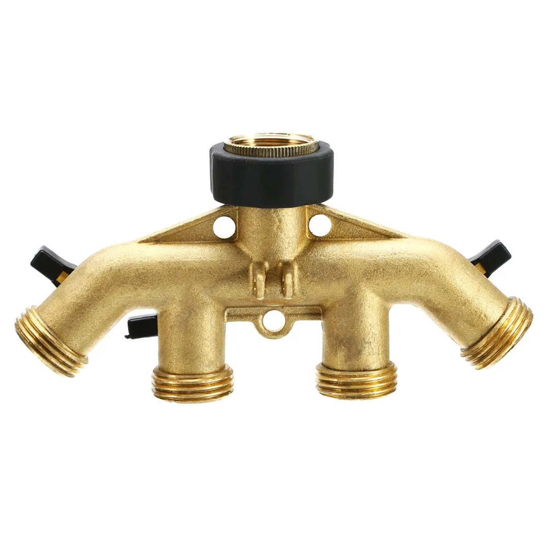 Латунные 4 сторонние коннекторы 3/4 дюйма разделитель труб для садовых шлангов