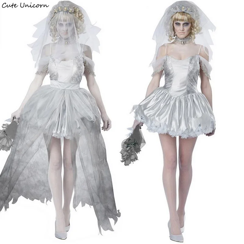 Костюм для костюмированной вечеринки Ghost Bride женское сексуальное платье женские