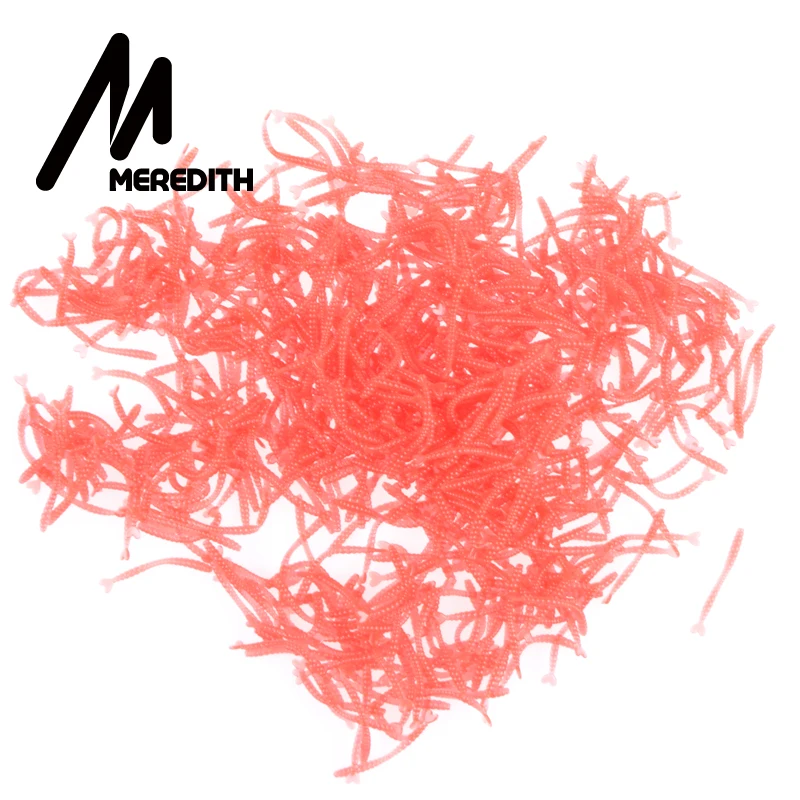 Meredith 200 шт. приманки в виде красного червя с запахом 2 см лидер продаж Мягкая