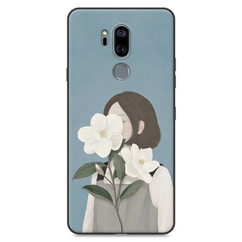 Полное покрытие для LG G7 тонкий Q чехол для LG G7 ThinQ G710 девушка цветок окрашенные мягкий TPU оболочка для LG G7 G 7 Чехол G7ThinQ чехол для телефона s
