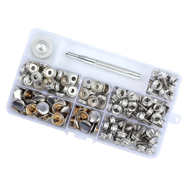 Straps Stainless Steel 152Pcs Cover For Boat Hoods Caravans Snap Screw Kit Handbags Clothing Button Decoration