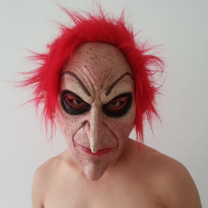 Горячая Распродажа Мужская латексная маска Goblins большой нос ужаса страшный