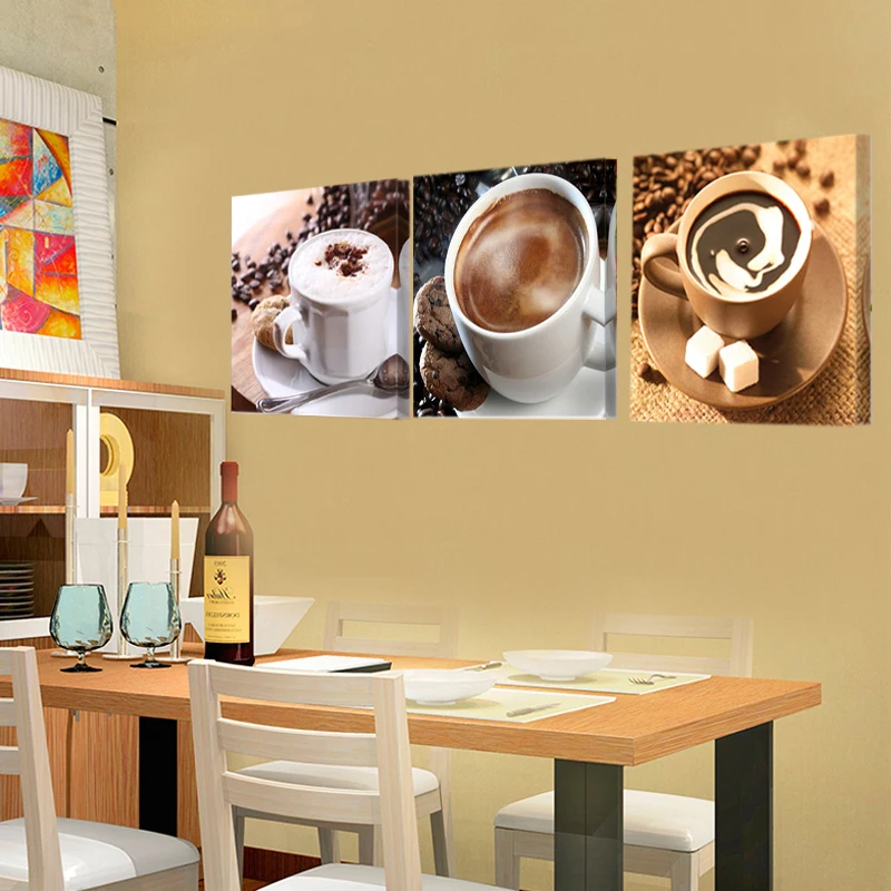 Холст кофейная декоративная живопись кухня ресторан арт деко черный кофе узор