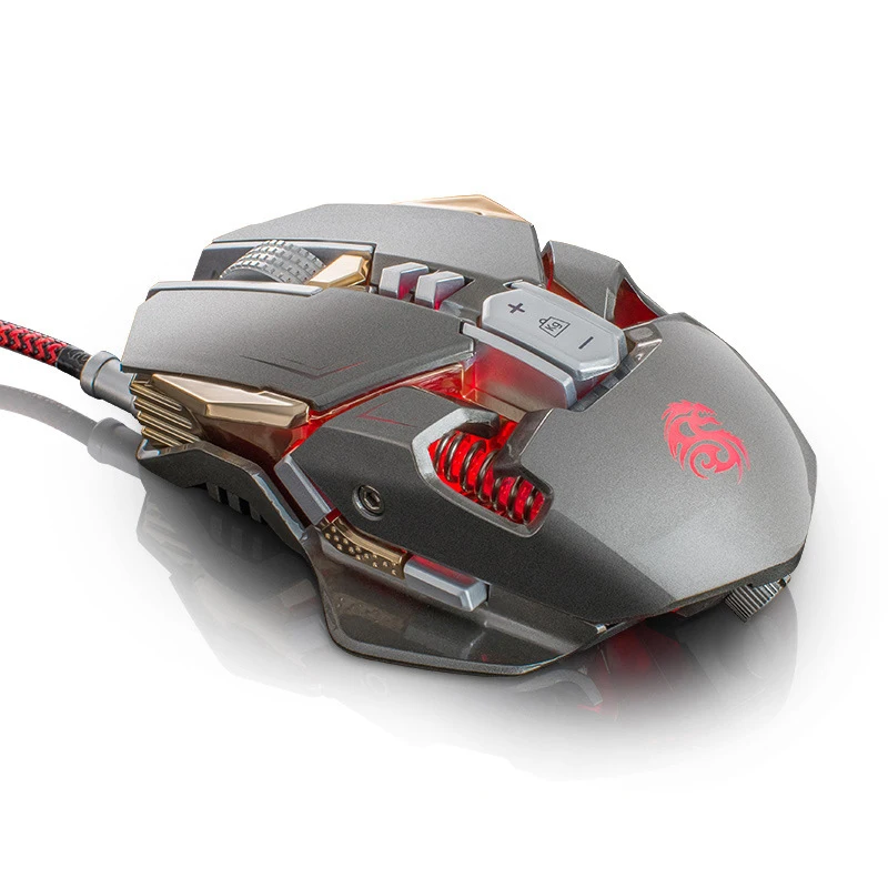 GUIKA Wired Gaming Mouse Rechargeable 3200dpi Mechanical Metal Weights Mice Optical RGB Backlit For Gamer Overwatch Game | Компьютеры и